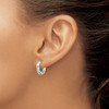 Lex & Lu Stainless Steel Polished 3.5mm Hinged Hoop Earrings LAL5701 - 3 - Lex & Lu