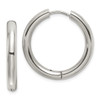 Lex & Lu Stainless Steel Polished 3.5mm Hinged Hoop Earrings LAL5702 - Lex & Lu