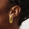 Lex & Lu Stainless Steel Polished Yellow IP-plated 3.5mm Hinged Hoop Earrings LAL5704 - 3 - Lex & Lu