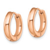 Lex & Lu Stainless Steel Polished Rose IP-plated 3.5mm Hinged Hoop Earrings LAL5705 - 2 - Lex & Lu