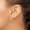Lex & Lu Stainless Steel Polished Rose IP-plated 3.5mm Hinged Hoop Earrings LAL5705 - 3 - Lex & Lu