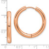 Lex & Lu Stainless Steel Polished Rose IP-plated 3.5mm Hinged Hoop Earrings LAL5706 - 4 - Lex & Lu