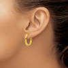 Lex & Lu Stainless Steel Polished Yellow IP-plated 4mm Hinged Hoop Earrings LAL5711 - 3 - Lex & Lu