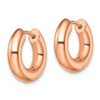 Lex & Lu Stainless Steel Polished Rose IP-plated 5mm Hinged Hoop Earrings LAL5722 - 2 - Lex & Lu