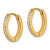 Lex & Lu Stainless Steel Polished Yellow IP w/Preciosa Crystal Hoop Earrings LAL5732 - 2 - Lex & Lu