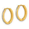 Lex & Lu Stainless Steel Polished Yellow IP w/Preciosa Crystal Hoop Earrings LAL5733 - 2 - Lex & Lu