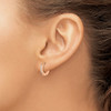 Lex & Lu Stainless Steel Polished Rose IP w/Preciosa Crystal Hoop Earrings LAL5735 - 3 - Lex & Lu