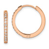 Lex & Lu Stainless Steel Polished Rose IP w/Preciosa Crystal Hoop Earrings LAL5737 - Lex & Lu