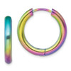 Lex & Lu Stainless Steel Brushed Rainbow IP-plated 3.5mm Hinged Hoop Earrings - Lex & Lu