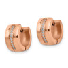 Lex & Lu Stainless Steel Polished Rose IP with Preciosa Crystal Hoop Earrings LAL5741 - 2 - Lex & Lu