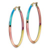 Lex & Lu Stainless Steel Polished Rainbow IP-plated 2.5mm Hoop Earrings - 2 - Lex & Lu