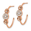 Lex & Lu Stainless Steel Polished Rose IP with Preciosa Crystal Hoop Earrings LAL5753 - 2 - Lex & Lu