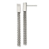 Lex & Lu Stainless Steel Polished with Chain Dangle Post Earrings - Lex & Lu