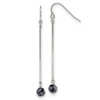 Lex & Lu Stainless Steel Polished with Snowflake Stone Dangle Earrings - Lex & Lu