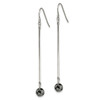 Lex & Lu Stainless Steel Polished with Snowflake Stone Dangle Earrings - 2 - Lex & Lu