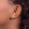 Lex & Lu Stainless Steel Polished Rose IP Chain Shepherd Hook Dangle Earrings - 3 - Lex & Lu