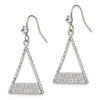 Lex & Lu Stainless Steel Polished with CZ Shepherd Hook Dangle Earrings - 2 - Lex & Lu