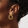 Lex & Lu Stainless Steel Polished & Textured Yellow IP Circles Dangle Earrings - 3 - Lex & Lu