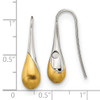 Lex & Lu Stainless Steel Brushed, Pol. Yellow IP Magnetic Shepherd Hook Earrings - 4 - Lex & Lu