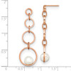 Lex & Lu Stainless Steel Polished Rose IP-plated Simulated Pearl Dangle Earrings LAL5784 - 4 - Lex & Lu