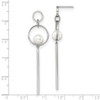 Lex & Lu Stainless Steel Polished with Simulated Pearl Post Dangle Earrings LAL5785 - 4 - Lex & Lu