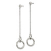 Lex & Lu Stainless Steel Polished Circles Post Dangle Earrings - 2 - Lex & Lu