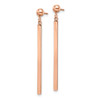 Lex & Lu Stainless Steel Polished Rose IP-plated Bar Post Dangle Earrings - 2 - Lex & Lu