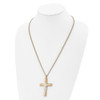 Lex & Lu Stainless Steel Polished Yellow IP-plated Crucifix 24'' Necklace LAL5800 - 2 - Lex & Lu