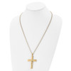 Lex & Lu Stainless Steel Polished Yellow IP-plated Crucifix 24'' Necklace LAL5801 - 2 - Lex & Lu