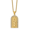 Lex & Lu Stainless Steel Polished Yellow IP-plated w/Crystals Mary 24'' Necklace - 2 - Lex & Lu