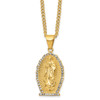 Lex & Lu Stainless Steel Polished Yellow IP w/Crystal Lady of Guadalupe Necklace - Lex & Lu