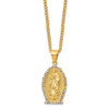 Lex & Lu Stainless Steel Polished Yellow IP w/Crystal Lady of Guadalupe Necklace - 2 - Lex & Lu