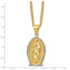 Lex & Lu Stainless Steel Polished Yellow IP w/Crystal Lady of Guadalupe Necklace - 3 - Lex & Lu