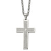 Lex & Lu Stainless Steel Polished Lord's Prayer Cross 24'' Necklace LAL5837 - Lex & Lu