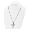 Lex & Lu Stainless Steel Polished Etched Isaiah 41:10 Prayer Cross 24'' Necklace - 2 - Lex & Lu