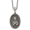 Lex & Lu Stainless Steel Antiqued and Pol. Our Lady of Guadalupe 24'' Necklace - Lex & Lu