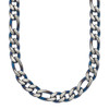 Lex & Lu Stainless Steel Brushed and Polished Blue IP-plated 7.5mm 24'' Necklace - Lex & Lu