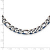 Lex & Lu Stainless Steel Brushed and Polished Blue IP-plated 7.5mm 24'' Necklace - 4 - Lex & Lu