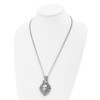 Lex & Lu Stainless Steel Antiqued and Polished Lion's Head 24'' Necklace - 2 - Lex & Lu