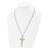 Lex & Lu Stainless Steel Polished Yellow IP-plated Crucifix 24'' Necklace LAL5864 - 2 - Lex & Lu