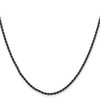 Lex & Lu Stainless Steel Polished Black IP-plated 1.5mm 20'' Rope Chain Necklace - 2 - Lex & Lu