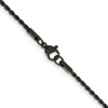 Lex & Lu Stainless Steel Polished Black IP-plated 1.5mm 20'' Rope Chain Necklace - 3 - Lex & Lu