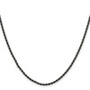 Lex & Lu Stainless Steel Polished Black IP-plated 1.5mm 24'' Rope Chain Necklace - 2 - Lex & Lu