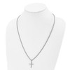 Lex & Lu Stainless Steel Polished and Textured Cross 24'' Necklace - 2 - Lex & Lu