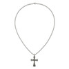 Lex & Lu Stainless Steel Antiqued and Polished Cross 24'' Necklace - 4 - Lex & Lu