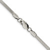 Lex & Lu Stainless Steel Polished 3.3mm 24'' Herringbone Chain Necklace - 3 - Lex & Lu
