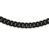 Lex & Lu Stainless Steel Brushed Black IP-plated 10mm Curb 24'' Necklace - 2 - Lex & Lu