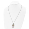 Lex & Lu Stainless Steel Pol. Yellow IP-plated Cross and Dog Tag 24'' Necklace - 2 - Lex & Lu