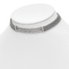 Lex & Lu Stainless Steel Pol. with CZ Multi Strand 11.75'' Choker Necklace - 4 - Lex & Lu