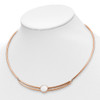 Lex & Lu Stainless Steel Pol. Rose IP-plated with Crystal w/1'' ext 15'' Choker - 2 - Lex & Lu